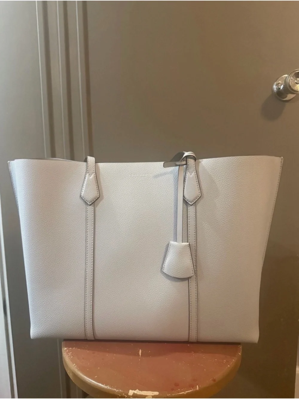 Tory Burch Perry Triple Compartment Tote w Logo Charm